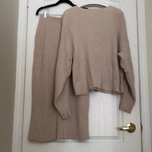 COS | Cream Bouclé Long Skirt & Sweater (Matching Set)
